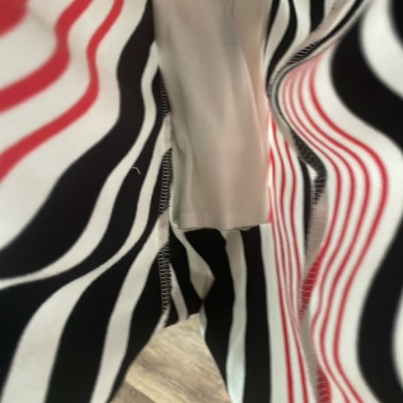 bebe low back multi striped black, white, and red dress with Spaghetti straps - Picture 6 of 8